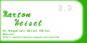 marton weisel business card